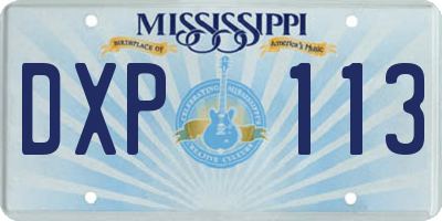 MS license plate DXP113