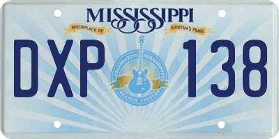 MS license plate DXP138