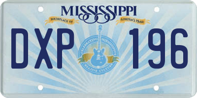 MS license plate DXP196