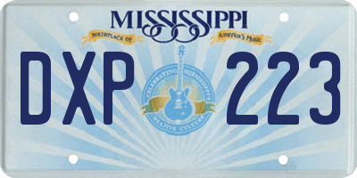 MS license plate DXP223