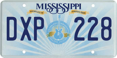 MS license plate DXP228