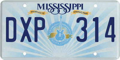 MS license plate DXP314