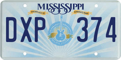 MS license plate DXP374