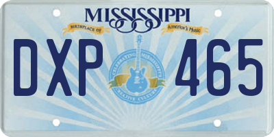 MS license plate DXP465