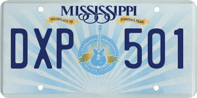 MS license plate DXP501