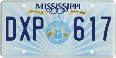 MS license plate DXP617