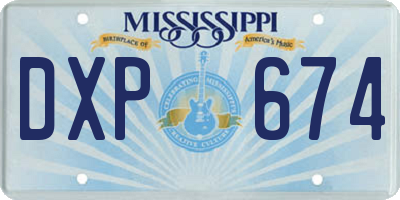 MS license plate DXP674