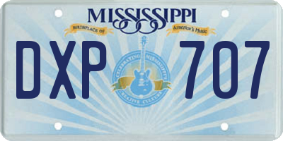 MS license plate DXP707