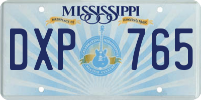 MS license plate DXP765