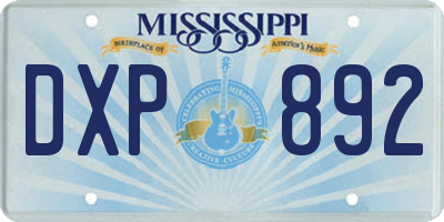 MS license plate DXP892