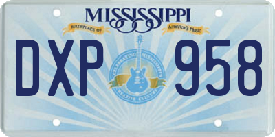 MS license plate DXP958
