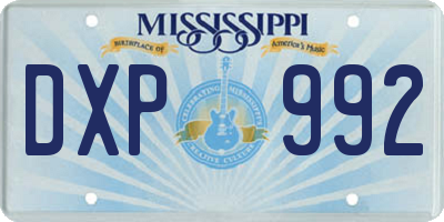 MS license plate DXP992