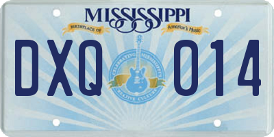 MS license plate DXQ014