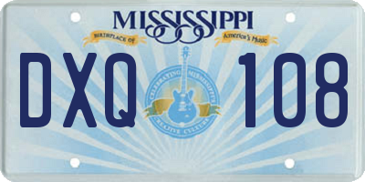 MS license plate DXQ108