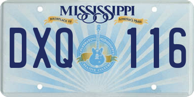 MS license plate DXQ116