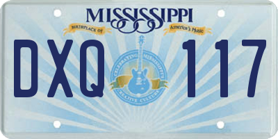 MS license plate DXQ117