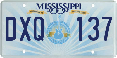 MS license plate DXQ137