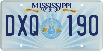 MS license plate DXQ190