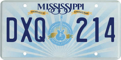 MS license plate DXQ214
