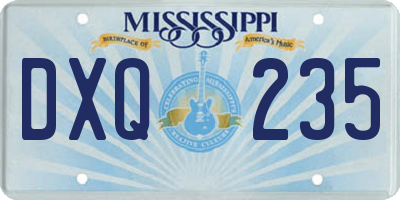 MS license plate DXQ235