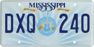 MS license plate DXQ240