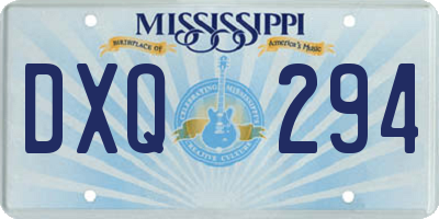 MS license plate DXQ294