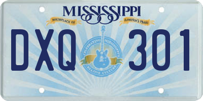 MS license plate DXQ301