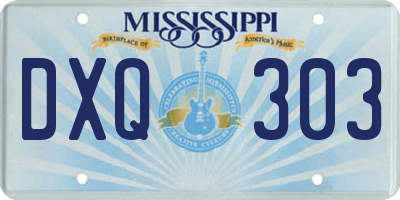 MS license plate DXQ303