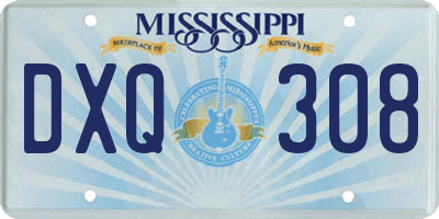 MS license plate DXQ308