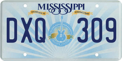 MS license plate DXQ309