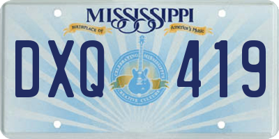 MS license plate DXQ419
