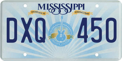 MS license plate DXQ450