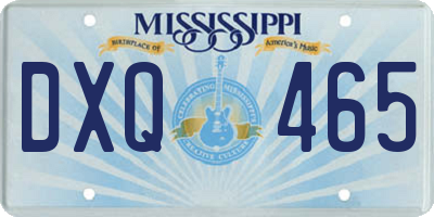 MS license plate DXQ465