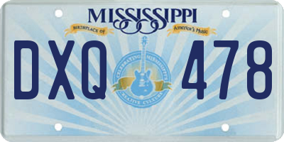 MS license plate DXQ478