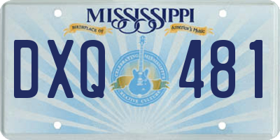 MS license plate DXQ481