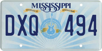 MS license plate DXQ494