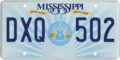 MS license plate DXQ502