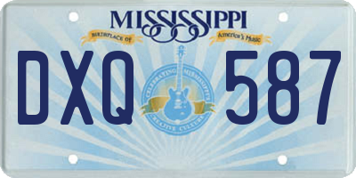 MS license plate DXQ587