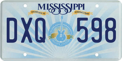 MS license plate DXQ598