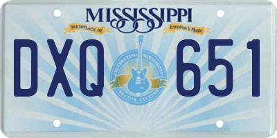 MS license plate DXQ651