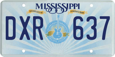 MS license plate DXR637