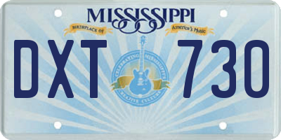 MS license plate DXT730