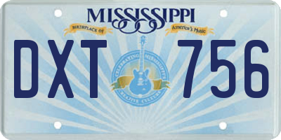 MS license plate DXT756
