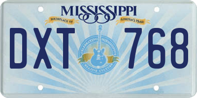MS license plate DXT768