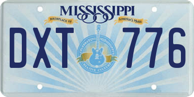 MS license plate DXT776