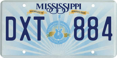 MS license plate DXT884