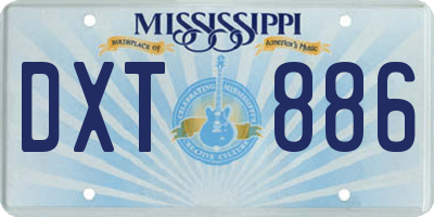 MS license plate DXT886