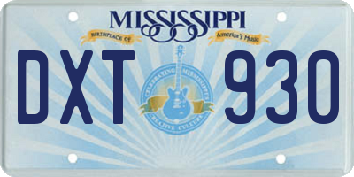 MS license plate DXT930