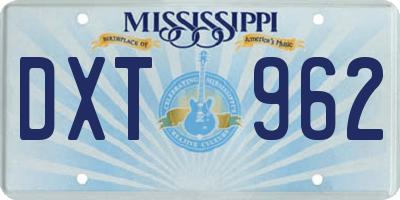 MS license plate DXT962