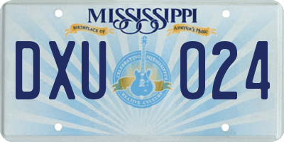MS license plate DXU024